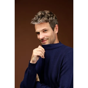 Yarım Balıkçı Yaka Slim Fit Dar Kesim Desenli Pamuklu Triko Kazak