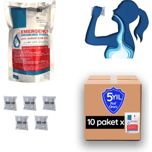 5 Yıl Raf Ömrü ile Acil Durum, afet ve Deprem Suyu, Hayat Kurtaran Acil Durum Su Paketi (1 Koli) (10 Paket x 500 Ml. )