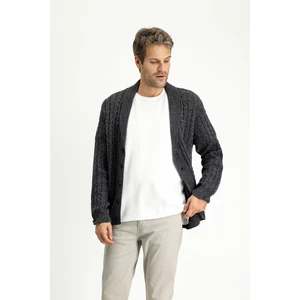 Desenli Yünlü Triko Hırka