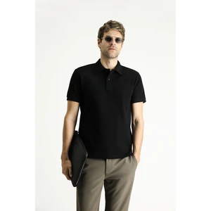 Slim Fit Dar Kesim Nakışlı Pamuk Polo Yaka Tişört