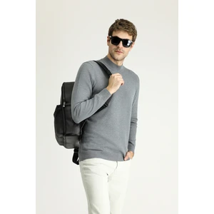 Yarım Balıkçı Yaka Regular Fit Pamuklu Triko Kazak