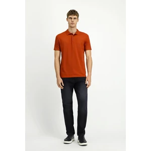 Polo Yaka Regular Fit Nakışlı Pamuklu Tişört