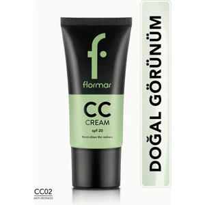 Flormar-Kızarık ve Sivilceli Ciltlere Özel Renk Dengeleyici Anti-Redness CC Krem (CC02 Yeşil Bazlı Ten Rengi) 8690604534715