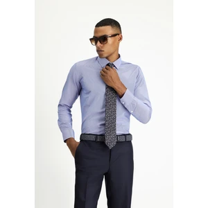 Uzun Kol Slim Fit Dar Kesim Klasik Desenli Pamuklu Kolay Ütülenebilir Gömlek