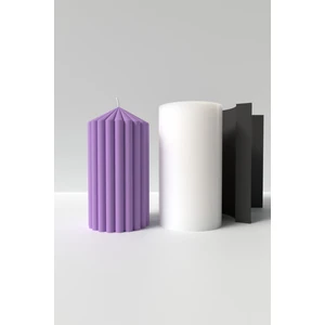 Orta Boy Sütün Mum Silikon Kalıp - Silindir Sütün Mum Kalıbı, Orta Boy Sütün Mum Kalıbı 14 x 7 cm