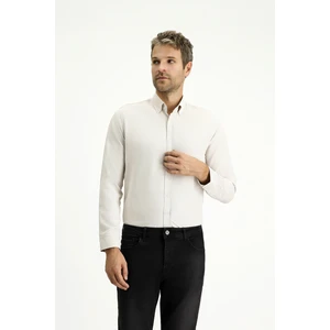Uzun Kol Slim Fit Düğmeli Yaka Oxford Pamuklu Kolay Ütülenebilir Gömlek