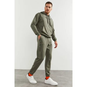 Tommy Life Çağla Kapüşonlu Kanguru Cep Lastik Paça Erkek Oversize Eşofman Takımı - 85117