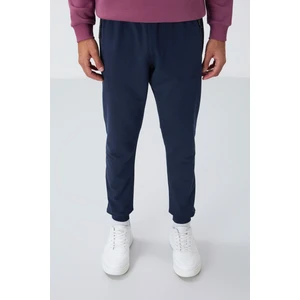Tommy Life İndigo Fermuar Cepli Standart Kalıp Jogger Erkek Eşofman Alt - 84651