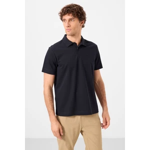 Tommy Life Lacivert Erkek Klasik Kısa Kol Dar Kesim Polo Yaka T-Shirt-87748
