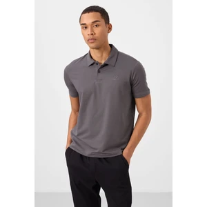 Tommy Life Koyu Gri Standart Kalıp Basic Polo Yaka Erkek T-Shirt - 87748