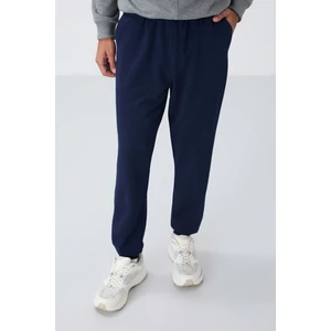 Tommy Life İndigo Klasik Cepli Standart Kalıp Manşetli Erkek Eşofman Alt - 84652