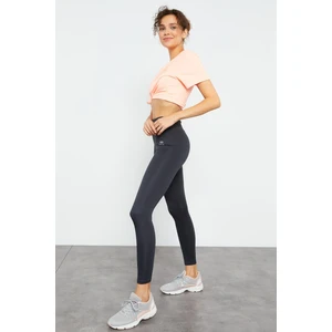 Tommy Life Antrasit Yüksek Bel Streç Slim Fit Dar Paça Kadın Tayt - 94545