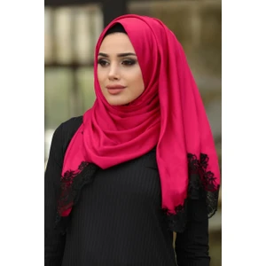 Neva Style - Dantelli Ipek Görünümlü Tesettür Şal 1526