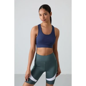 Tommy Life İndigo Sırt Detaylı Dar Kalıp U Yaka Kadın Spor Büstiyer - 97120