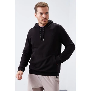 Tommy Life Siyah Kanguru Cep Standart Kalıp Kapüşonlu Erkek Sweatshirt - 87872