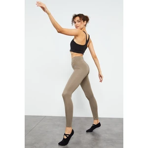 Tommy Life Camel Yüksek Bel Streç Slim Fit Dar Paça Kadın Tayt - 94545