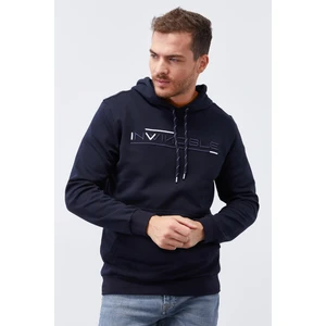 Tommy Life Lacivert Kanguru Cep Standart Kalıp Kapüşonlu Erkek Sweatshirt - 87883