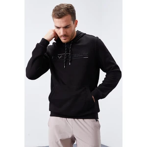 Tommy Life Siyah Kanguru Cep Standart Kalıp Kapüşonlu Erkek Sweatshirt - 87883