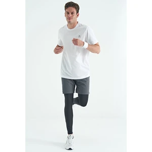 Tommy Life Siyah Arka Bilek Baskı Detaylı Yüksek Bel Slim Fit Aktif Spor Erkek Tayt - 84988