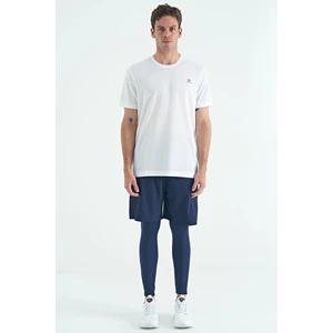 Tommy Life İndigo Arka Bilek Baskı Detaylı Yüksek Bel Slim Fit Aktif Spor Erkek Tayt - 84988