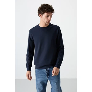 Tommy Life Lacivert Basic O Yaka Rahat Form Erkek Sweatshirt - 88053
