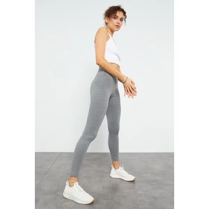 Tommy Life Grı Mlnj Yüksek Bel Toparlayıcı Slim Fit Dar Paça Kadın Tayt - 94011