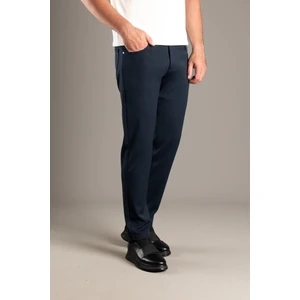 Zeki Özer Erkek Lacivert Esnek  Keten Pantolon