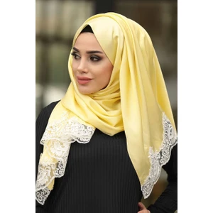 Neva Style - Dantelli Ipek Görünümlü Tesettür Şal 1504
