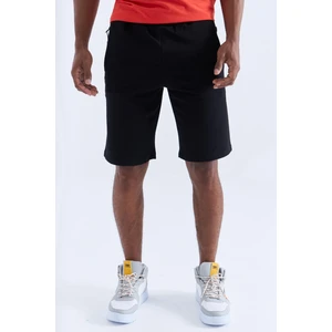 Tommy Life Siyah Tek Fermuar Cep Detaylı Bağcıklı Standart Kalıp Erkek Şort - 81202