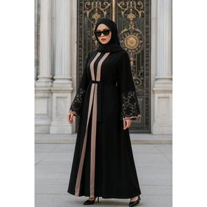 Neva Style  Neva Style - Volan Kollu Somon Tesettür Abaya 55084SMN