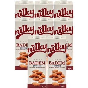 Şekersiz Badem Sütü Glütensiz Bitkisel Bazlı Laktosuz Vegan 8x1 lt