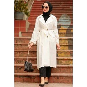  Neva Style - Klasik Yaka Ekru Tesettür Kap 41060E