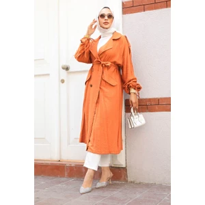  Neva Style - Klasik Yaka Kiremit Tesettür Kap 41060KRMT