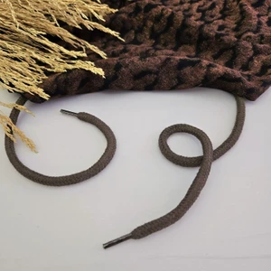 Kahverengi 10 Adet Sweatshirt-Eşofman İpi / Ayakkabı Bağcığı / Yuvarlak Tress Kordon İp 125 cm