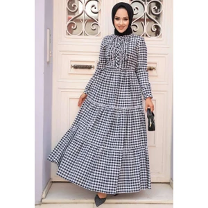 Neva Style - Lacivert Tesettür Elbise 2702L
