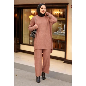 Neva Style Gül Kurusu Tesettür Triko Ikili Takım 33450GK