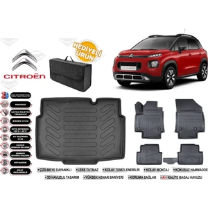 Citroen C3 Aircross 2025 Model Alt Bagaj Havuzu+4d Araca Özel Havuzlu Paspas Takımıı Rice