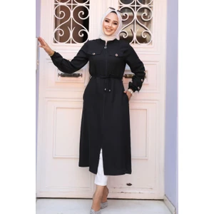 Neva Style Düğmeli Siyah Tesettür Tunik 645S