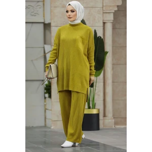 Neva Style Yağ Yeşili Tesettür Triko Ikili Takım 34060YY