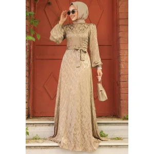 Neva Style Desenli Vizon Tesettür Elbise 23272V