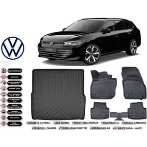 Volkswagen Passat B9 2025 Model Bagaj Havuzu Araca Özel Siyah Extra Havuzlu Paspas Takımı