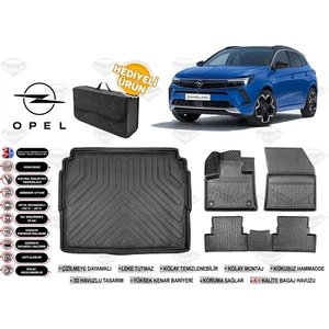 Opel Grandland 2023 Model Alt Bagaj Havuzu+4d Araca Özel Havuzlu Paspas Takımıı Rice