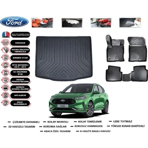 Ford Kuga 2025 Model Bagaj Havuzu Araca Özel Paspas Takımı Flex