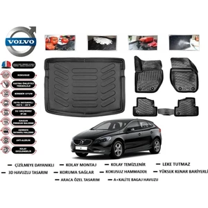 Volvo V40 2018 Model Bagaj Havuzu Araca Özel Paspas Takımı Kauçuk