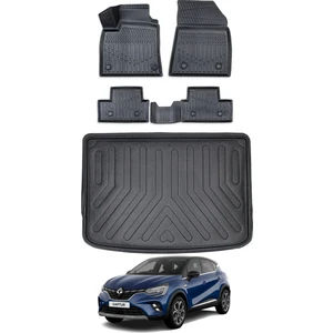 Renault Captur 2025 Model Üst Bagaj Havuzu Araca Özel Siyah Paspas Takımı