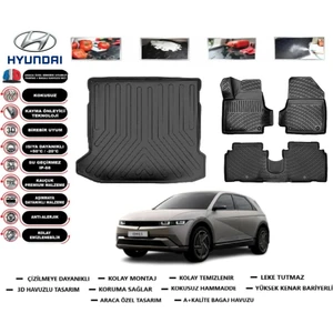 Hyundai Ioniq 5 2024 Model Bagaj Havuzu Araca Özel Paspas Takımı Flex
