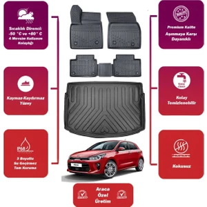 Kia Rio 2018 Model Bagaj Havuzu+4d Araca Özel Havuzlu Paspas Takımıı Proxy
