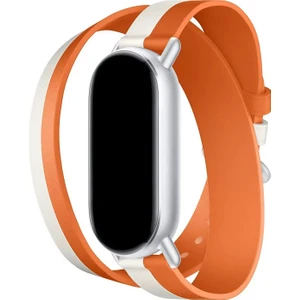 Xiaomi Mi Band 10 / 9 / 8 Uyumlu Premium Deri Çift Sarmal Tokalı Kordon Bileklik Kayış (Metal Pimli)