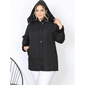 Su Itici Mont, Kapitone, Büyük Beden, Kapüşonlu, Içi Yumuşak Kürklü, Kışlık Mont