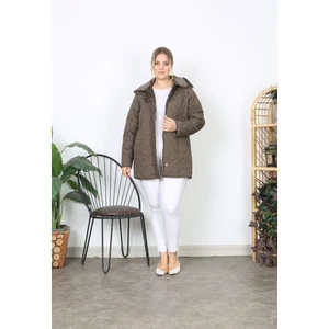 Su Itici Mont, Kapitone, Büyük Beden, Kapüşonlu, Içi Yumuşak Kürklü, Kışlık Mont